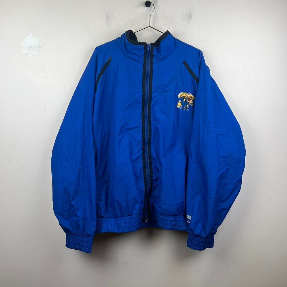 VTG 90s Kentucky Wildcats Logo 7 Windbreaker Embroidered Jacket Size XXL